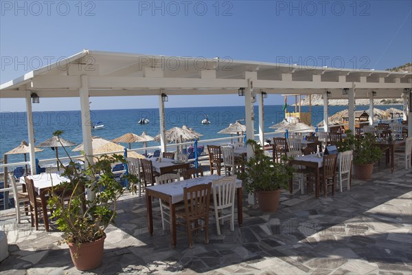Promenade with Restaurants on the beach of Myrtos