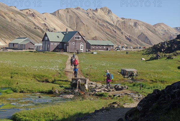 Hikers on their way to a hut