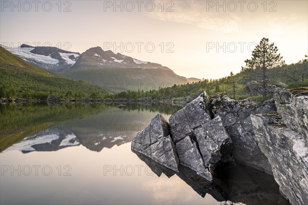 Lake Innerdalsvatna in the evening mood