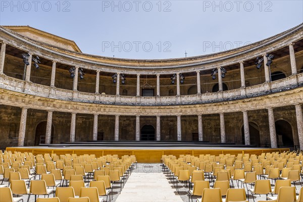 Palace of Charles V transformed into an amphitheater in Alhambra palace complex in Granada