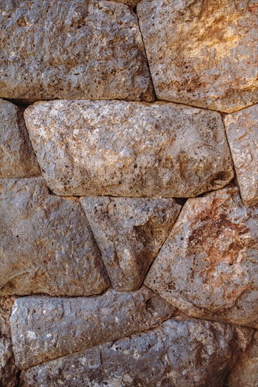 Stoneworks on ancient Greek temple of necromancy devoted to Hades and Persephone