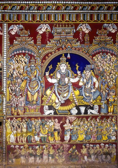 Wedding scene of Sri Meenakshi and Sundareswarar