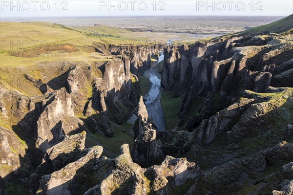 Aerial view of Fjaorargljufur Canyon