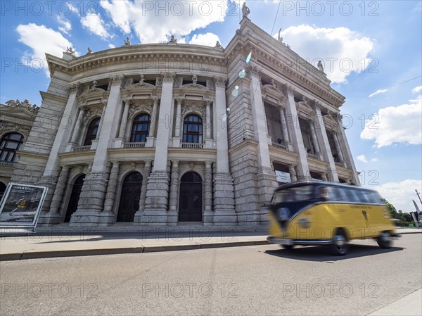 Old post bus in front of the Burgtheater