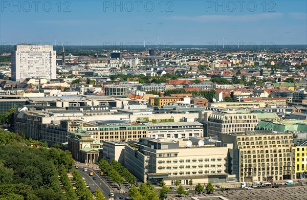 View from the high-rise building at Potsdamer Platz towards the Brandenburg Gate