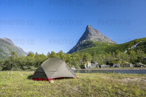 Tent by the lake Innerdalsvatna