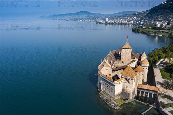 Aerial of the Chillon Castle