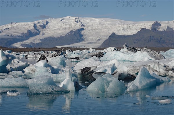 Icebergs in a lake