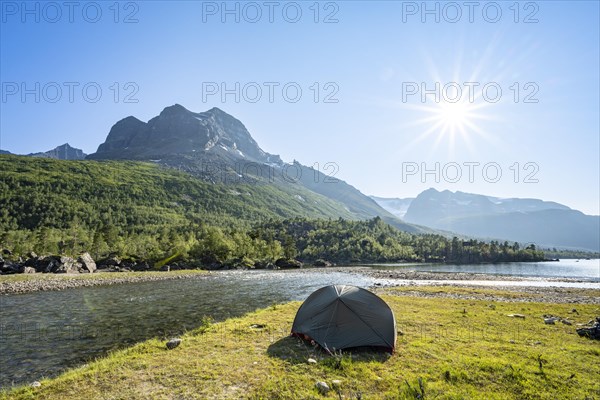 Tent by the lake Innerdalsvatna