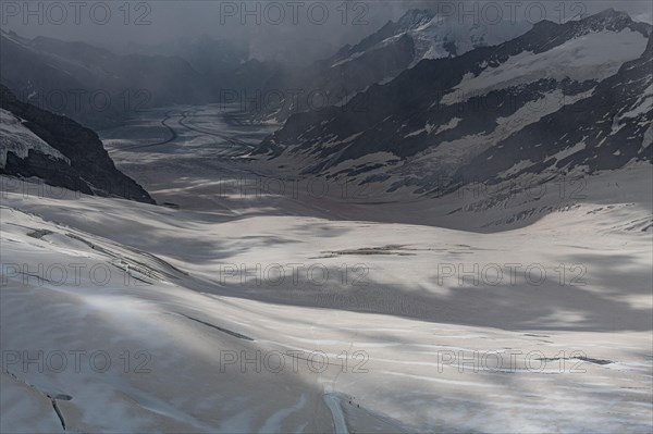 Overlook over the Aletsch Glacier from the Jungfraujoch