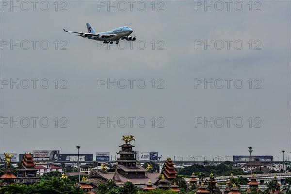 Aircraft Korean Air Lines Boeing 747 over Ammata Lanta Resort