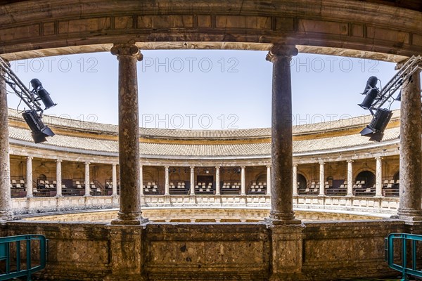 Palace of Charles V transformed into an amphitheater in Alhambra palace complex in Granada