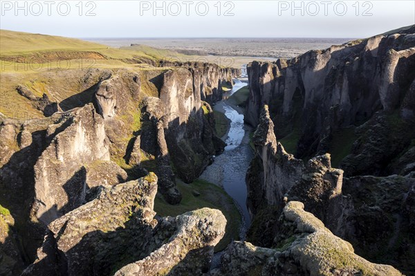 Aerial view of Fjaorargljufur Canyon