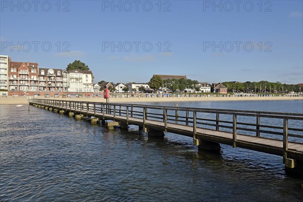 Sailors' bridge at the main bathing beach of Wyk auf Foehr