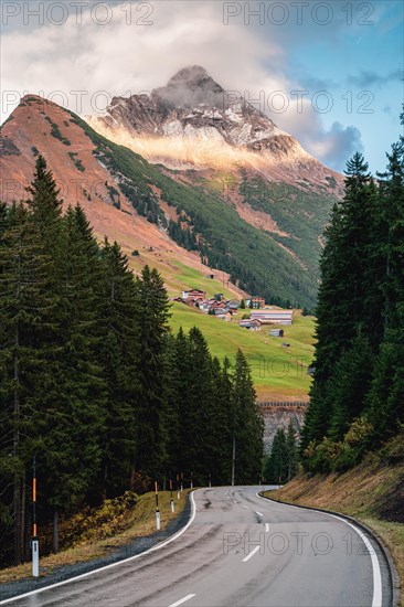 Road in a mountain valley