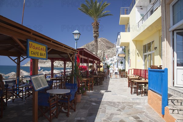 Promenade with Restaurants on the beach of Myrtos