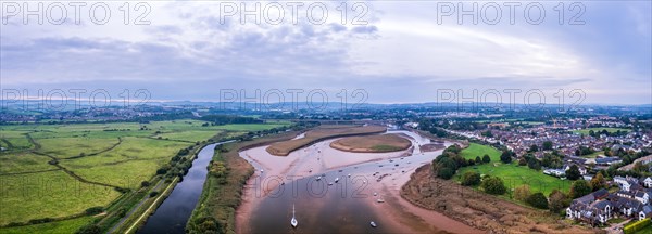 Panorama of River Exe in Topsham and Exeter