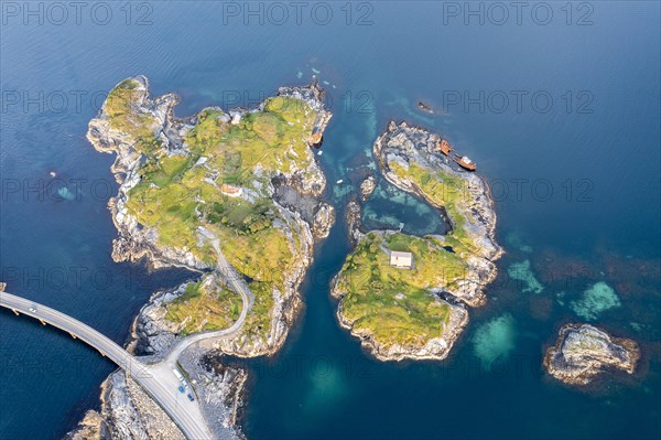 Small islands and shipwreck along the Atlantic Strait