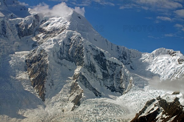 Snow-capped mountains and huge glaciers