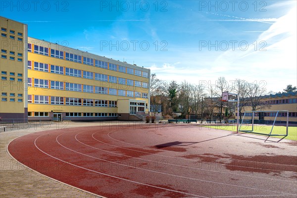 Pankow school with schoolyard and sports field