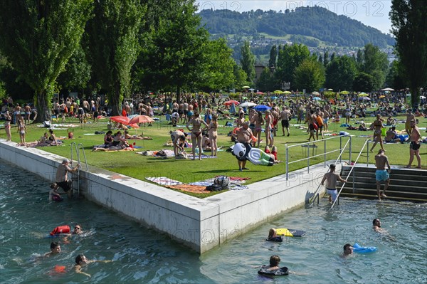 Marzili open-air swimming pool with bathers