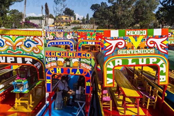 Colourful boats on the aztec canal system