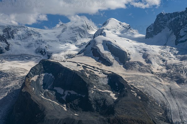 Mountains and Glacier on the Pennine Alps