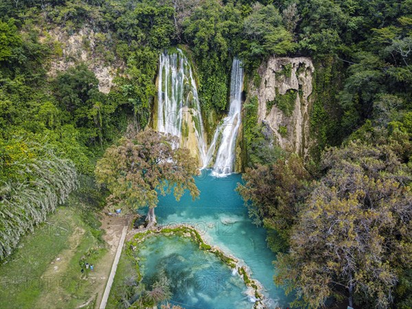 Aerial of the Minas viejas waterfalls