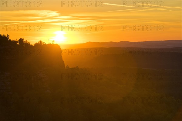 Sunset over the Gohrisch seen from the Papststein