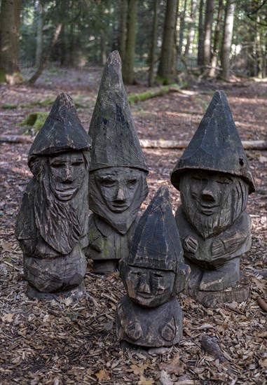 Four of the Seven Dwarfs in the Enchanted Forest Fichtenau-Wildenstein