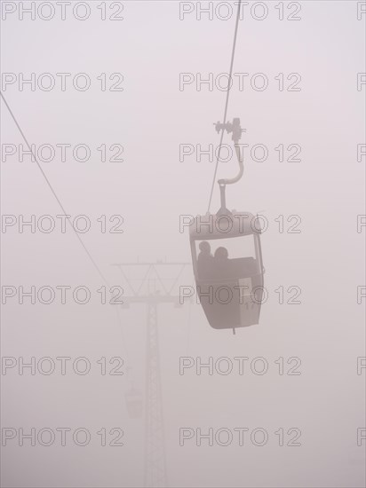 Bocksberg cable car disappears in the fog