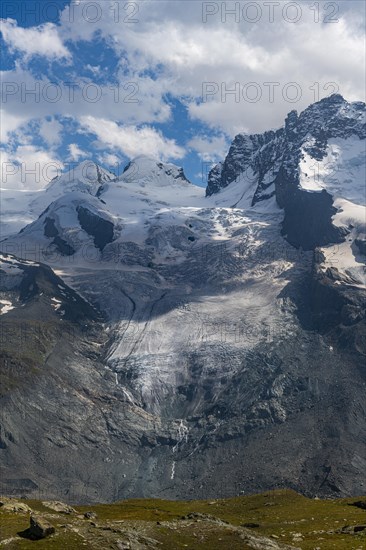 Mountains and Glacier on the Pennine Alps