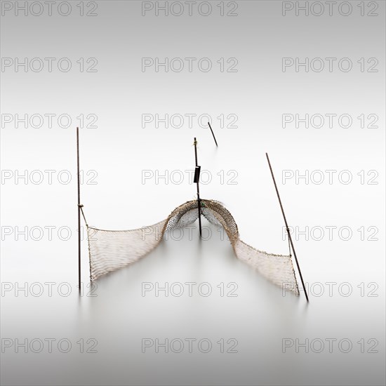 A fishing net at the dam of the Rantum basin on the island of Sylt