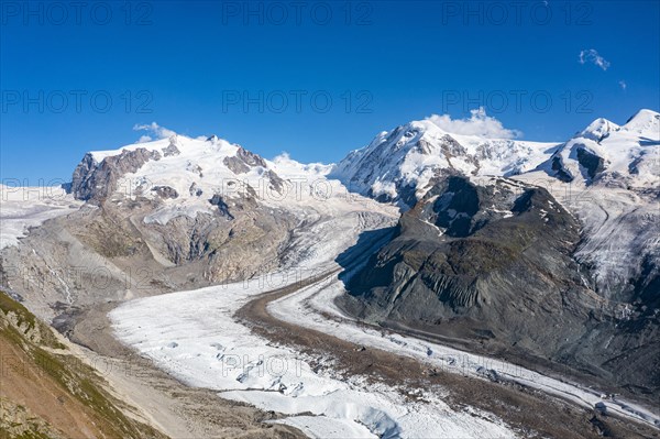 Mountains and Glacier on the Pennine Alps