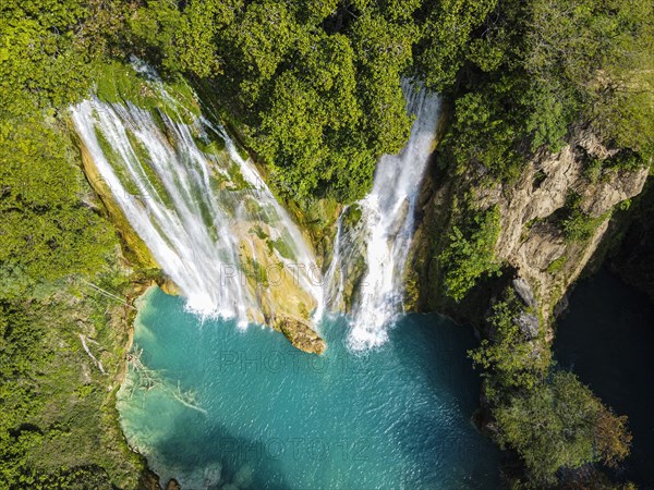 Aerial of the Minas viejas waterfalls