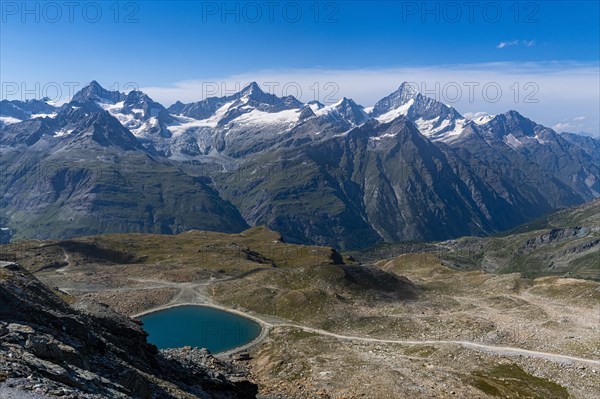 Mountains and Glacier on the Pennine Alps