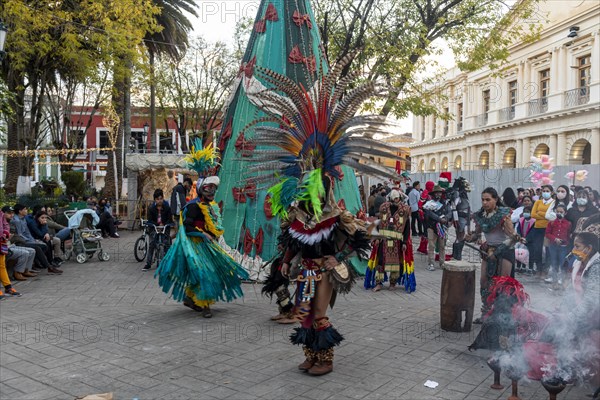 Tzotzil dancers performing for tourists