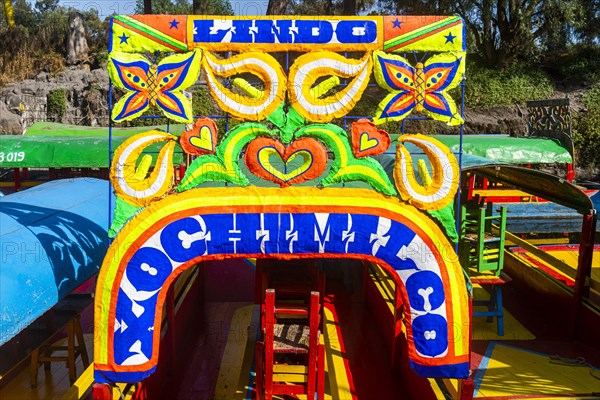 Colourful boats on the aztec canal system