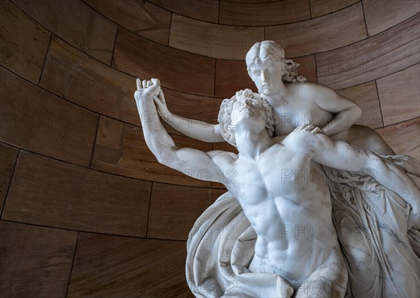 The sculpture Prometheus lamented by the Okeanids at the entrance to the Alte Nationalgalerie