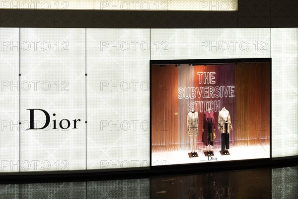 Dior shop window illuminated