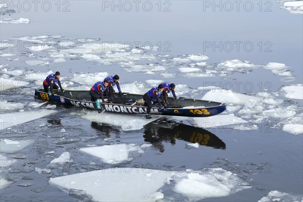 Canoe race on ice