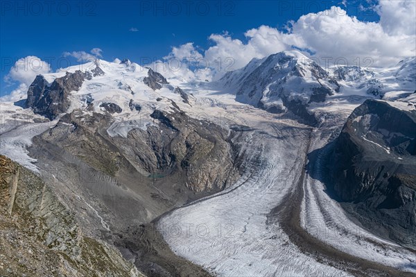 Mountains and Glacier on the Pennine Alps