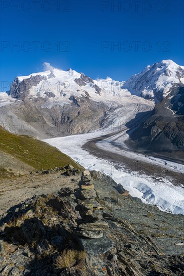 Mountains and Glacier on the Pennine Alps