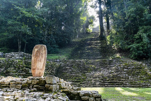 Archeological Maya site Yaxchilan in the jungle of Chiapas