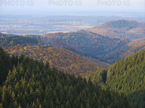 View from the Bocksberg over the Harz Mountains