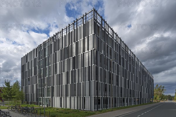 Modern multi-storey car park in the area of the student residence in the university city of Erlangen