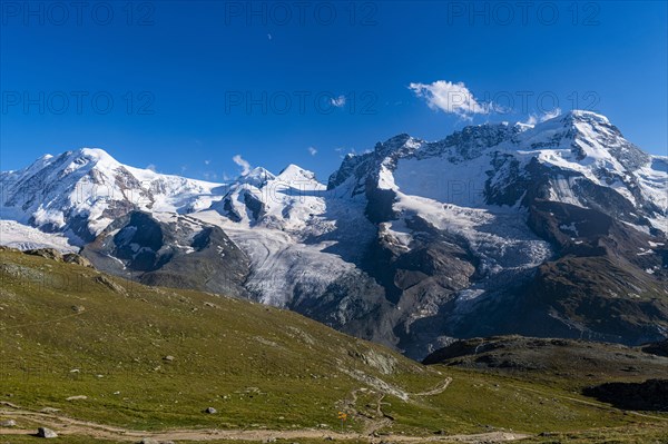 Mountains and Glacier on the Pennine Alps