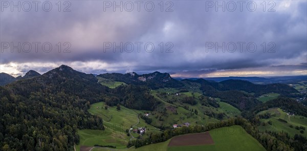 View of the Belchenflueh in stormy weather