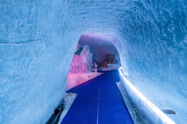 Carved tunnels in the Glacier paradise