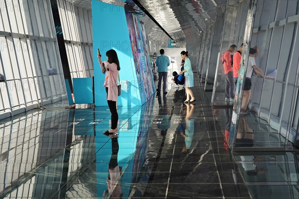 Viewing platform on the 492-metre-high Shanghai World Financial Center